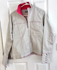 Womens Nike Size M 8-10  Cotton Full Zip Athletic Jacket Pink/Bone Spring NEW