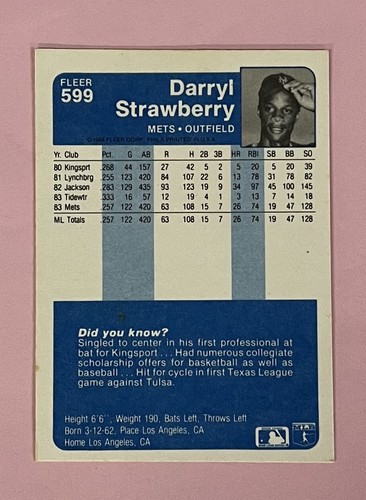 Fleer #599 Darryl Fragola 1984 - Foto 2 di 2