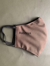 Face Mask Handmade Washable Triple Layer Fabric/cloth Brown/black