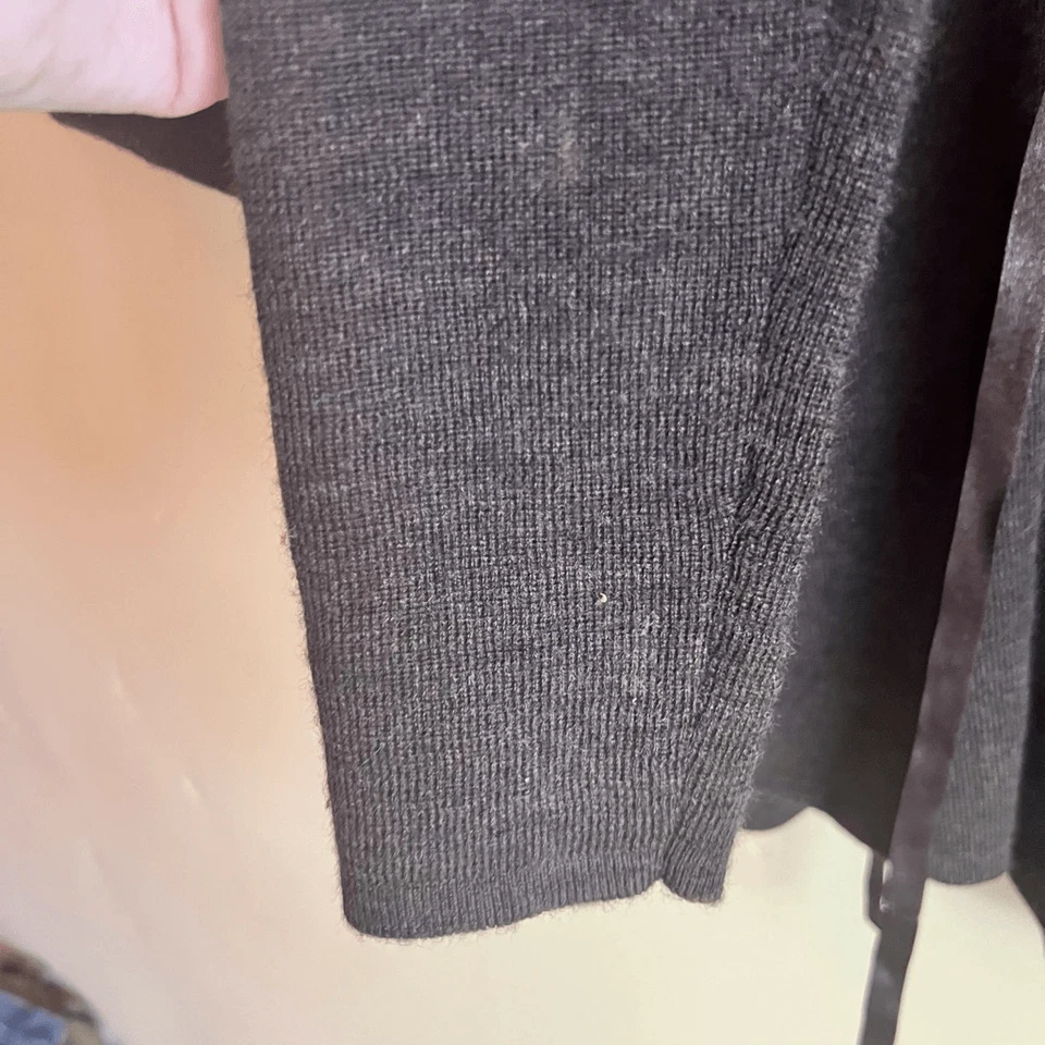 Mercer and Madison 100% Marrón Lana Merino Italiana Talla Grande Cuello de Piel Glamuroso Foto 3 de 4