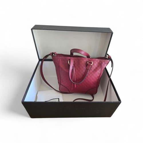 Gucci Burgundy Authentic Leather 2 Way Bag