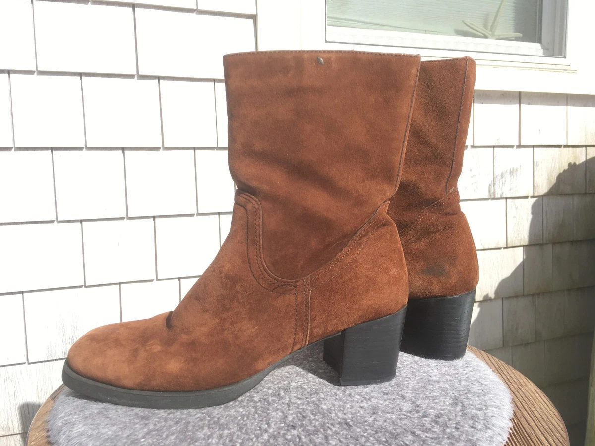 Hush Puppies Orange Suede Ankle Booties Women’s Size 9 Comfort Zip Boots Hush Puppies Boots - Etsy main image 4