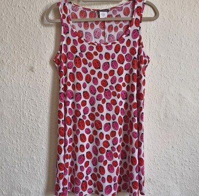 Kim & Co Sleeveless Top Ladybird Size S Loose Fitting Easy Care Summer Holiday