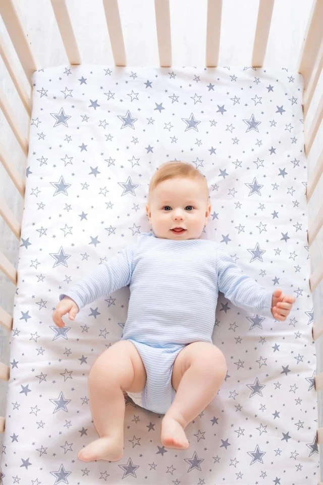 Pack de 4 Sábanas Ajustables Unisex Estrella y Luna Neutras Juego de Sábanas para Bebé, Blanco Foto 3 de 4