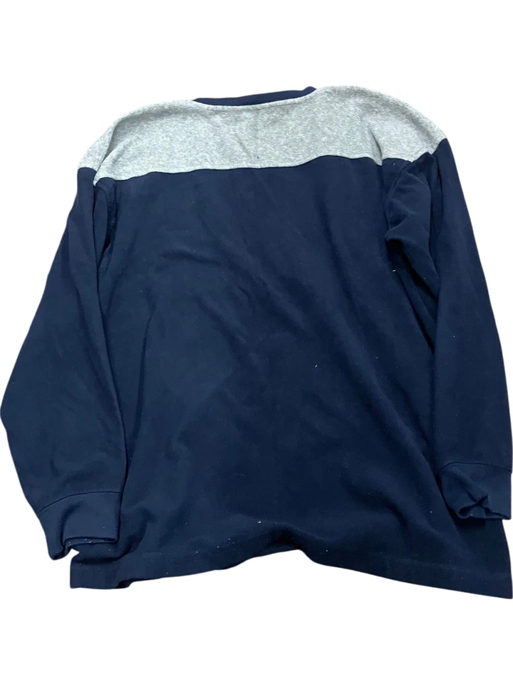 Blusa de lã retrô náutica manga longa azul poliéster - Tamanho XL - Imagem 4 de 4