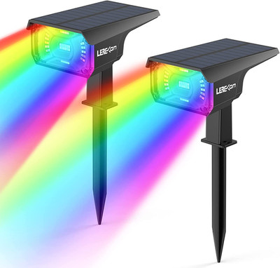 Solar Outdoor Lights,40 Leds Color Changing RGB Solar Landscape Path Lights,Usb