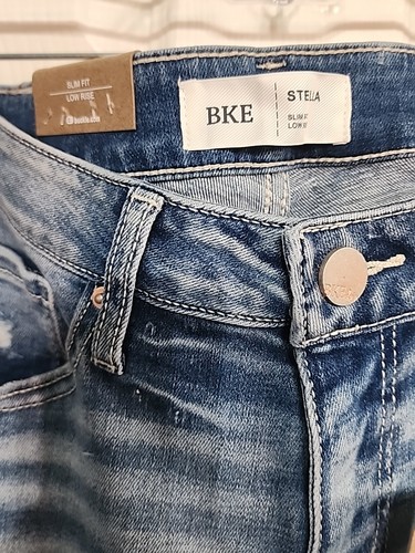 BKE Stella Jeans (NWT) Womens Size 28 Denim Low Rise Skinny Distressed Bootcut - Picture 6 of 12