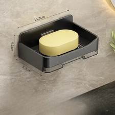 Wall Mounted Soap Holder No Drill Drainage Soap Dish Sponge Organizer Bathroom