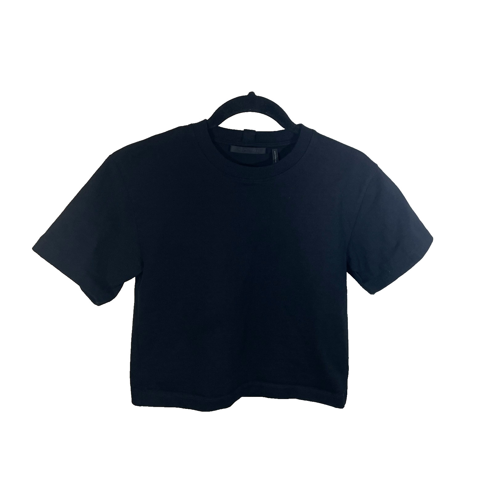 Helmut Lang 100% Cotton Crop T-shirt Black XS