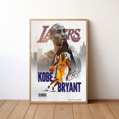 Kobe Bryant Lakers Legend Action Shot Sports Tribute Poster