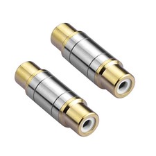 2Pcs RCA Female to Female Coupler Gold Plated Video and Audio Female Adapters Ba