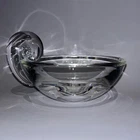 Signed Steuben Crystal Bowl Scroll Handle Olive Dish Mid-Century (Retails $700)