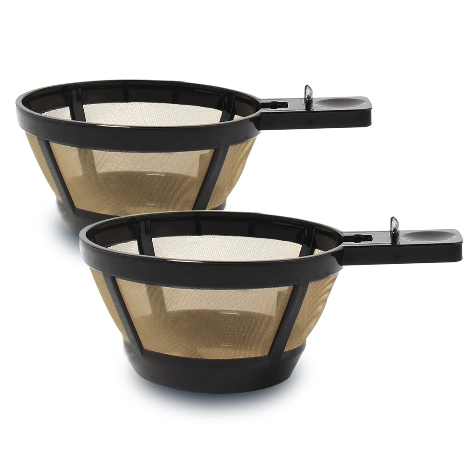 Gold Reusable Single Serve Brew Replacement Coffee Basket Grounds Filter, Com...