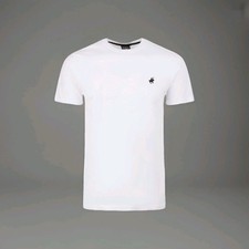 Pacific Polo Club Men's T-shirt Shortsleeve 100 Cotton White/Black Size Med