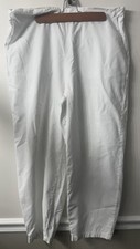 Eileen Fisher L Organic Cotton/Hemp White Baggy Pants Pockets Side Zip