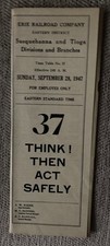Erie Railroad 9/28/47 Employee Timetable:Susquehanna, Tioga Divisions + Branches