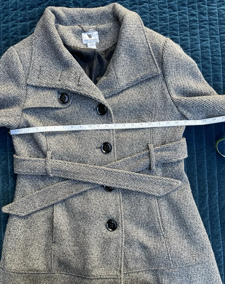 Women’s Worthington Coat, Size L, Long, charcoal and light gray ￼ - Image 4 of 4