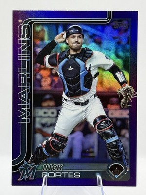 2025 Topps Nick Fortes Purple Rainbow Foil #/250 Miami Marlins #523