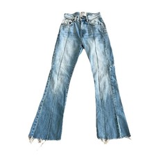 REVICE Denim Jeans Wmn Size 25 Blue Denim Light Wash Star Detail Flare Leg