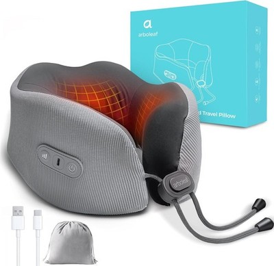 arboleaf Heated Neck Pillow, Rechargeable Travel Pillow, Memory Foam Flight(1C)