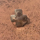 Vintage Sterling Silver Cross Ring · .925 Italy · Equal-Arm Beaded Cross