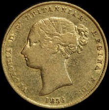 1856 Sydney Mint Type I Half Sovereign about VF