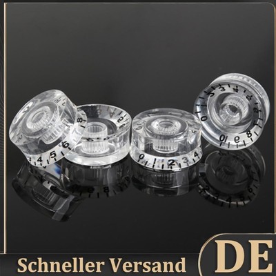 4Pcs Acrylic Clear Guitar Speed Dial Knobs for Electric Guitar
