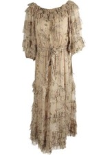 ZIMMERMANN BEIGE SILK MAXI DRESS UK 12