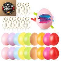 Ostereier Plastik 6 Cm AufhäNger Bunt Deko 24 StüCk