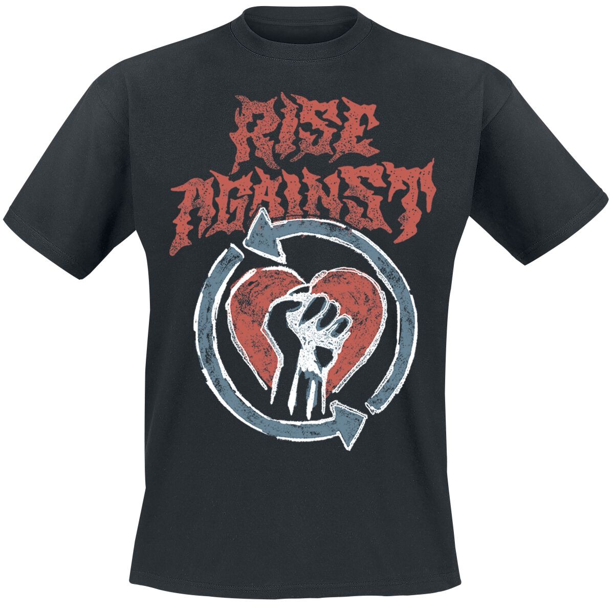 Футболка Rise Against Herren Chalk Heartfist schwarz Band-Товар, группы