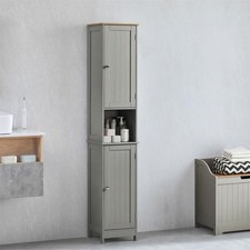 Bathroom Cabinet Wall Mounted Cupboard Freestanding Storage Furniture White Grey