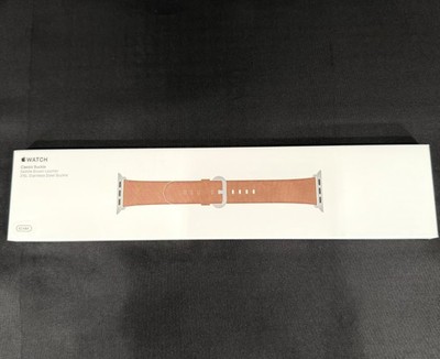 Original Apple Watch 42MM Classic Buckle Leather Band - Saddle Brown w/Box
