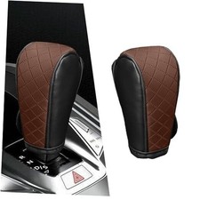 Car Gear Shift Cover, Anti-Slip Leather Shift Knob Cover for Shift Black/Brown