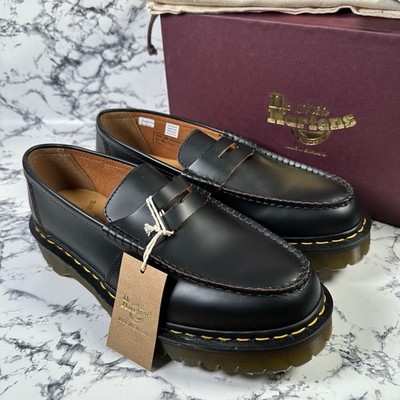 Dr. Martens schwarze Penton Bex Quilon Leder Halbschuhe Größe UK9,5 EU44 Made England