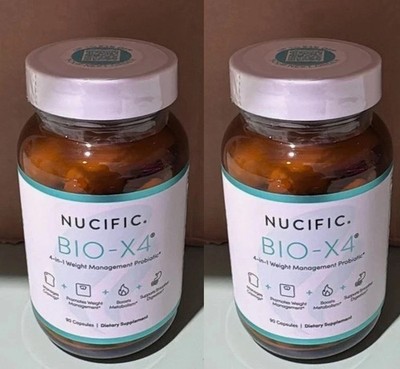 2 PACK Nucific BIO-X4 - 4 in One Probiotic Digestive Weight Support 90 Capsule