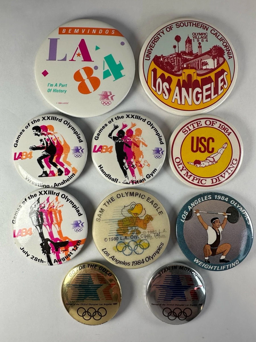 Los Angeles 1984 Olympics Fan Pin, Buttons for sale | eBay