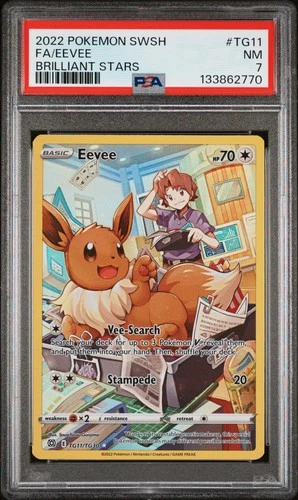 2022 POKEMON SWORD & SHIELD BRILLIANT STARS #TG11 FULL ART/EEVEE PSA 7