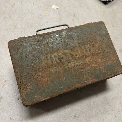 Vintage Bell System First Aid Kit Safety Telephone Linesmans Empty Metal Box BUB