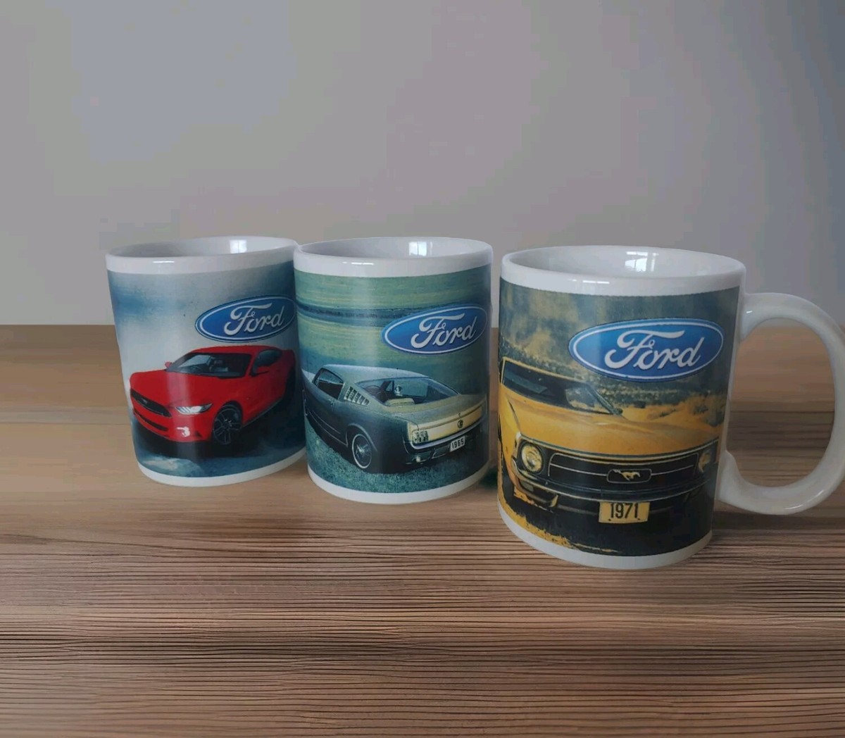 Ford Mustang 3 Mug Set 1971 1965 Coffee Cup DAD GIFT Official Car Auto |  eBay
