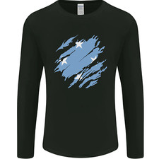 Zerrissen Mikronesien Flagge Tag Fußball Herren Langärmelig Maglietta
