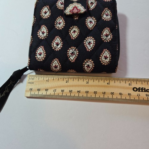 Vera Bradley Wallet Black Multi Color Credit Card Pockets Snap & Zip Closure - Picture 7 of 9