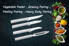 Rada 4 pc Set Vegetable Peeler, Granny, Peeling Paring & Heavy Duty Paring Knife