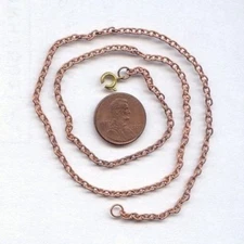 3pcs. VINTAGE COPPER COATED 3mm. CABLE 18" CHAIN NECKLACES   T77