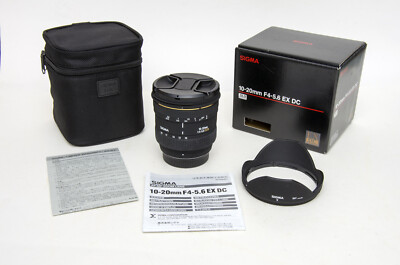 SIGMA AF 10-20mm F4-5.6 EX DC lens for Pentax K-mount. Made in Japan.
