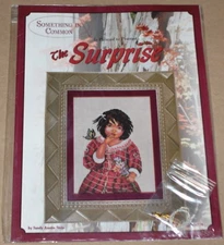 "Surprise" Native American Girl w/ Flowers Cross Stitch Pattern Chart Pack