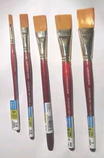5 NEW Grumbacher Goldenedge Synthetic Sable Watercolor Brush