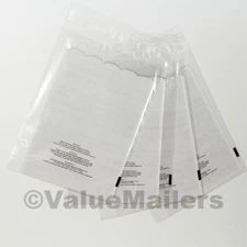 Clear Bags Resealable Suffocation Warning Poly OPP Cello Merchandise Bag 1.5 Mil