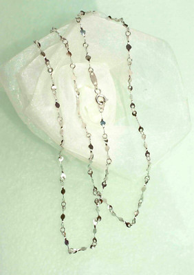 50 cm  Halskette Plättchenkette 750 Weißgold 18 KT Gold Kette  trendy + W O W