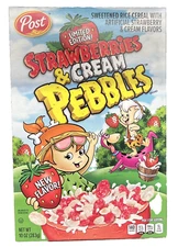 Post Strawberries & Cream Pebbles Sweetened Rice Cereal 10 oz