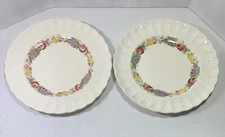 2 Copeland Spode “Rose Briar” Basket Weave Vtg Salad Plates Rare Find 7 3/4"